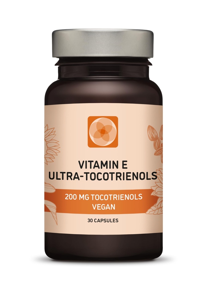 Ultra Tocotrienol 200mg Vitamina E Vegan – Todos os 4 tocotrienols - Alpha Tocotrienol + Beta Tocotrienol + Gama Tocotrienol + Delta Tocotrienol – Sem tocoferols (30)