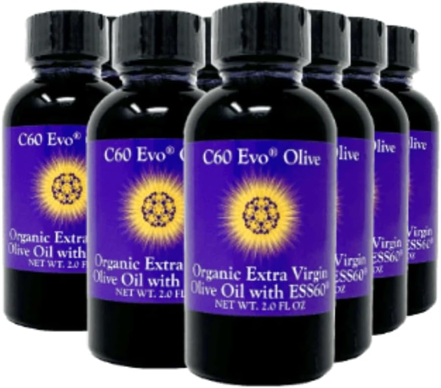 Óleo todo natural, mini-Caixa de óleo com puro C60 ESS60, suporte imunológico e suplemento de suporte conjunto, conjunto de 12, 2 onças