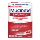 Mucinex Sinus-Max Max Força Congestão grave & Dor Geles Líquidos, 16ct
