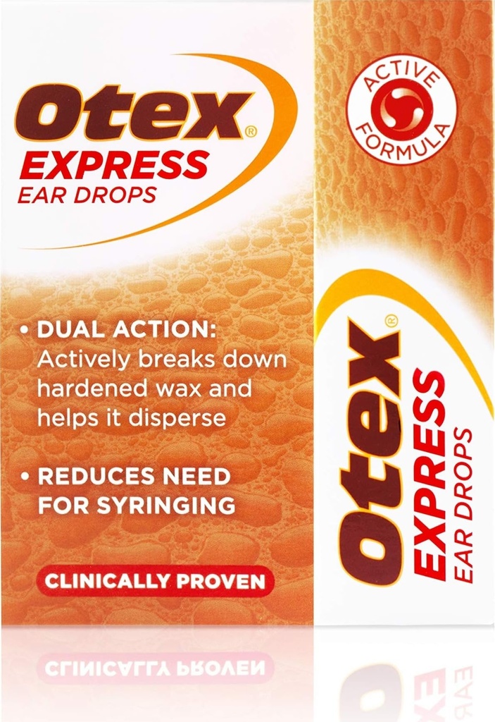 Gotas de ouvido Otex Express para cera de ouvido endurecida, 10ml