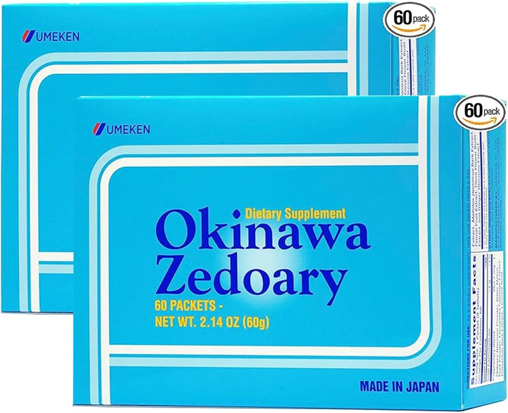 Umeken Okinawa Zedoary Açafrão roxo e branco com extrato de repolho fermentado, Gut Health Supplements for Women and Men, Zedoary Root, Supplement Turmeric, 60 Count, Pack of 2