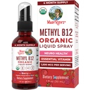 MaryRuth Orgânicos Vitamina B12 Spray Líquido Vegan, Non-GMO, Gluten-Free USDA Suplemento Orgânico !"Energia e suporte do sistema nervoso
