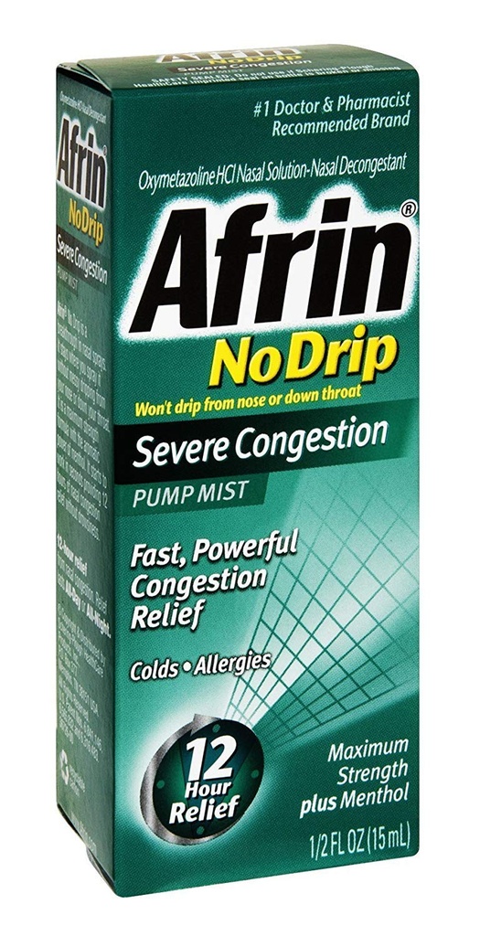 Afrin No Drip Severe Congestion Pump Mist 15 mL (Pacote de 6)