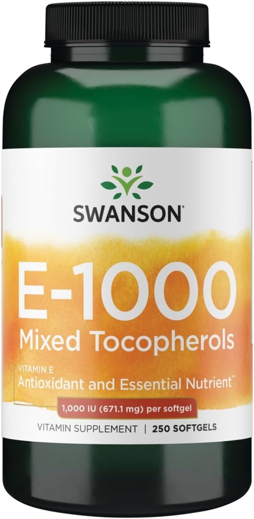 Swanson Vitamina E Tocoferóis Mistos 1000 Iu (671,1 miligramas) 250 Sgels