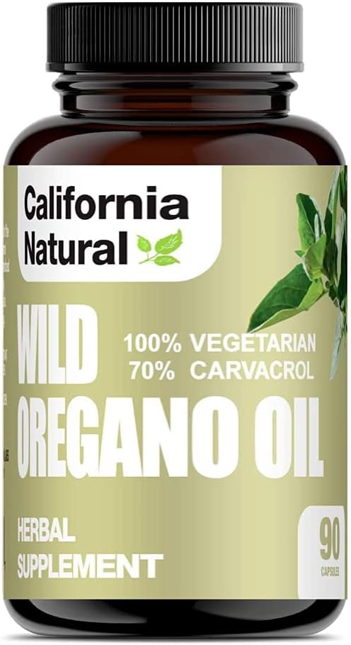 Wild Orégano Oil Vegetarian Soft Cápsulas - California Natural - Imune System & Digestive Support - Promove Gut Health & Healthy Digestion - 100% Vegetarian - 70% Carvacrol - Herbal 90 Conde