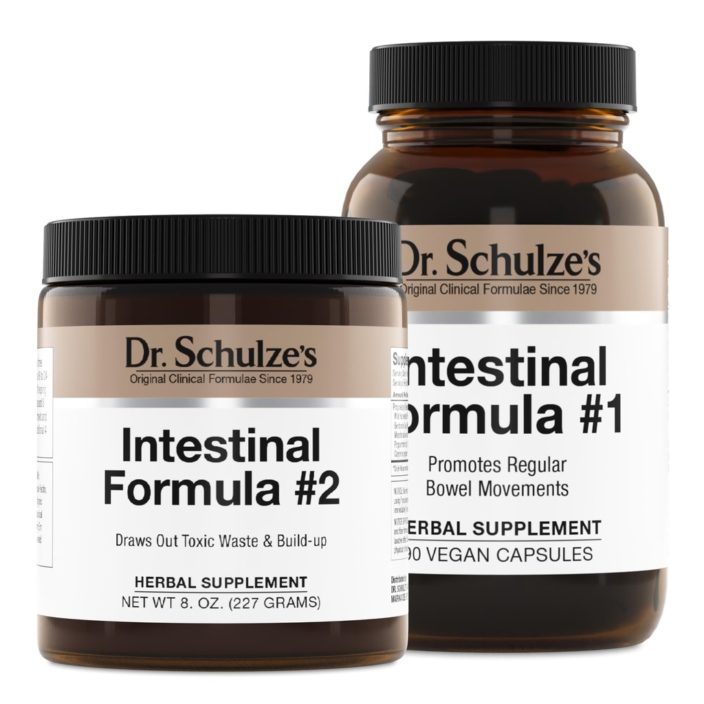 Dr. Schulze's Intestinal Formula #2 (8 Ounces) e Intestinal Formula #1 Cápsulas (90 Cápsulas) - Suplementos de ervas orgânicas