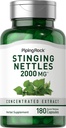 Piping Rock Stinging Nettle Cápsulas 2000 mg 180 comprimidos Extrato de Folha Concentrado Não-GMO e sem glúten Suplemento de ervas