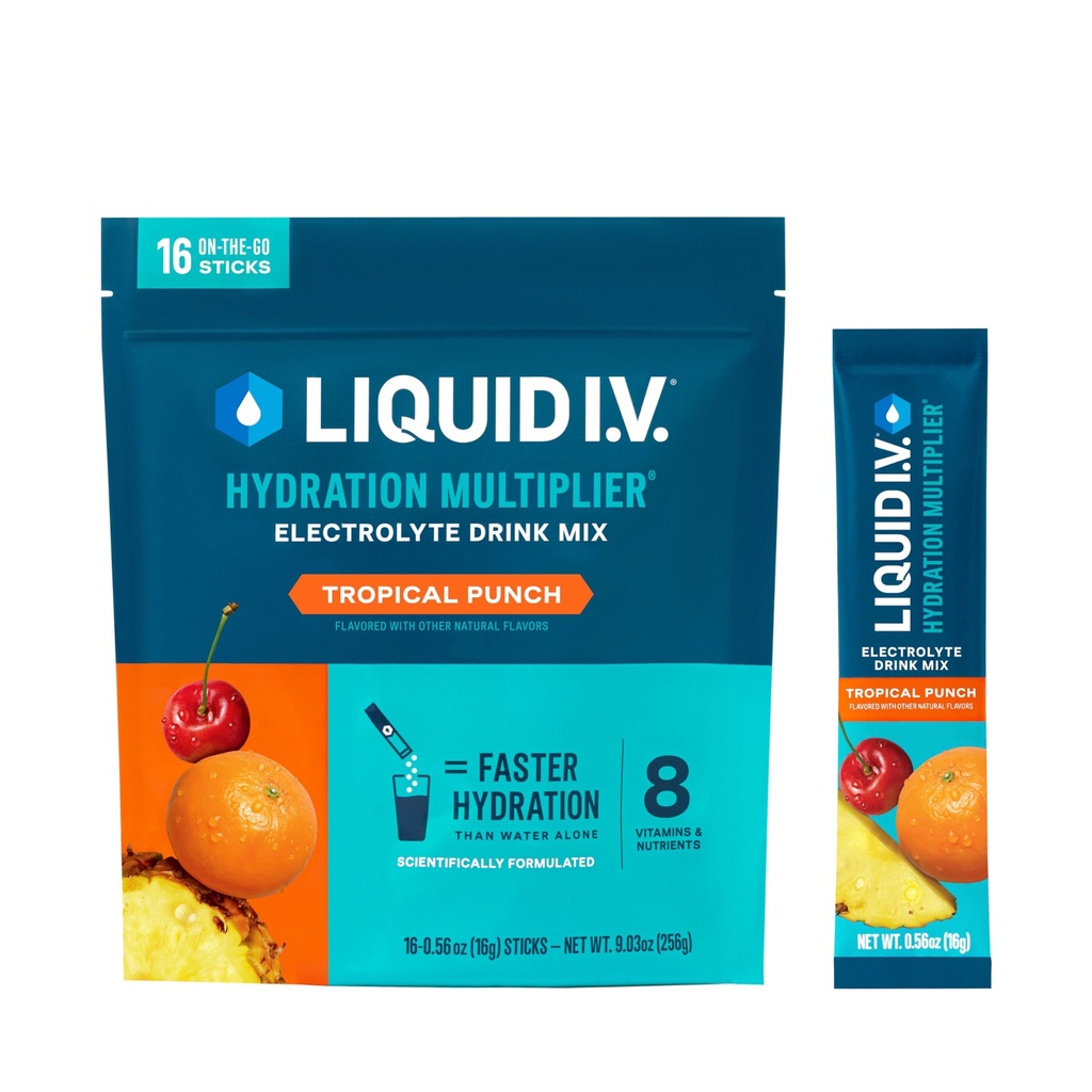 Liquid I.V.® Hydration Multiplier - Tropical Punch - Electrolyte Powder Drink Mix 1 Pack (16 Servings)