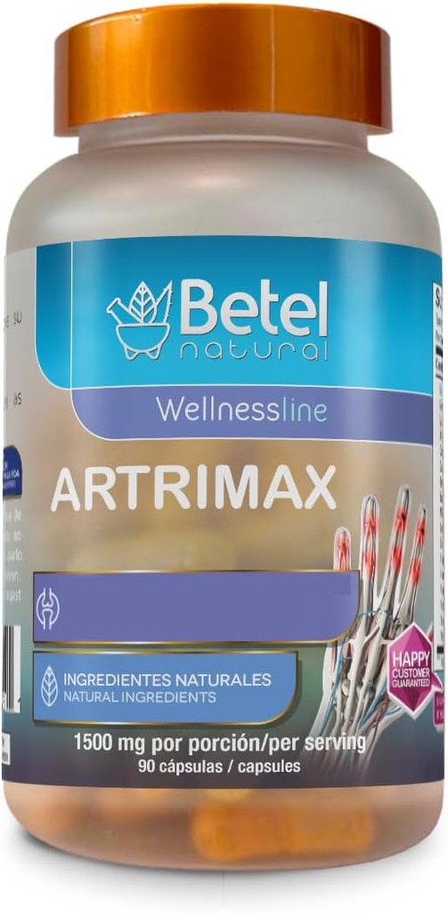 Betel Natural Artrimax Premium Arnica, Curcuma, Glucosamina para Juntas Saudáveis - 90 Cápsulas