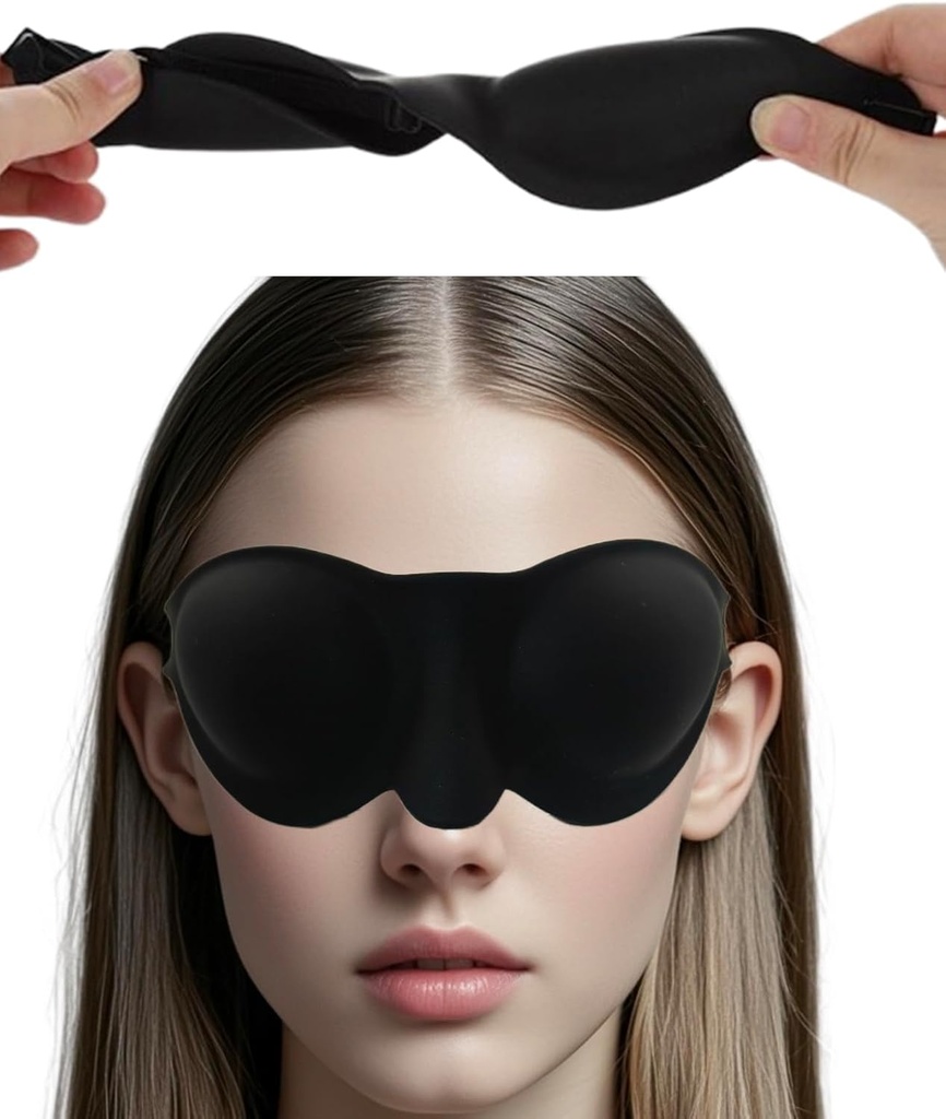 Óculos de câmara de umidade para alívio de olhos secos, óculos de sono hidratantes de silicone 3D com suave e confortável, Máscara de dormir para usuários CPAP,Ajustável Strap