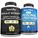 Cápsulas Nutrivein Premium Shilajit & Suplemento Lipossômico Glutationa Bundle: Cápsulas de Alta Absorção Glutationa Lipossoma & Shilajit para Homens e Mulheres - Fígado, Detox, & Vitalidade