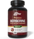 NutriFlair Berberine com Ceilão Canela 1450mg Suplemento – 120 Cápsulas □ Fórmula de alta potência com Berberine HCl & Ceilão orgânico Canela □ Não-GMO, Vegan, Sem glúten