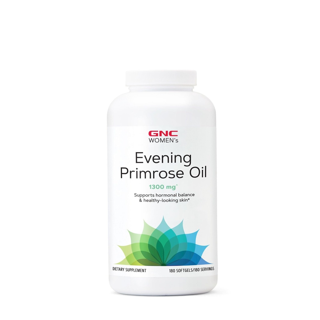 GNC Women's Evening Primrose Oil (EPO) 1300 mg Suporta Equilíbrio Hormonal, Imunidade, Saúde Saudável da Pele e Coração