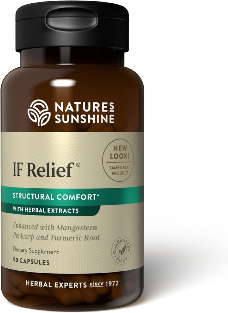 Sunshine da natureza IF alívio, 90 Cápsulas , Poderosa combinação de ervas que podem apoiar o processo natural do corpo para lidar com a dor muscular após o exercício