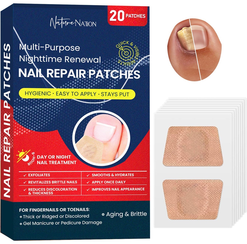 Multi-Purpose Fungus Nail Patches, Tratamento de Fungos de unhas para unhas, Tratamento de unhas encravadas, Tratamento de Fungos de unhas do dedo do pé Força extra, Noturno Fungal Nail Patches