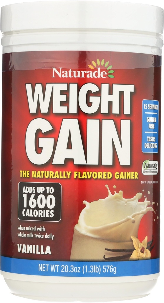 Pó de ganho de peso livre de açúcar NATURADE, 20.3 OZ