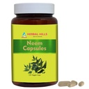 HERBAL HILLS Neem Cápsulas 120 Vegie Cápsulas Neem Folha Azadirachta Indica 700 mg Pó e Extracto Mistura numa Cápsula