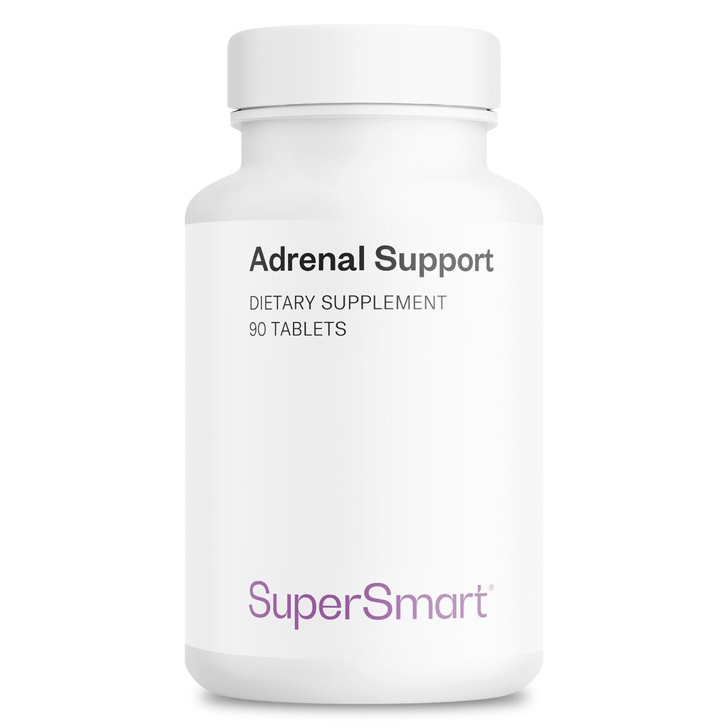 Supersmart - Suporte Adrenal (Formula Avançada) - com Rhodiola Rosea, Holy Basil Tulsi, Magnésio - Suplemento de Ervas Adaptogênicas - Sem GMO e Glúten - 90 Comprimidos