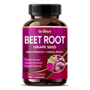 Raiz de beterraba griMed com extrato de semente de uva, raiz de maca, espinafre vermelho e Ashwagandha – 180 Cápsulas Vegetais