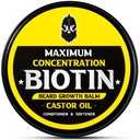 Balm Barba, BIOTIN Máxima Concentração, com Óleo de Castor e Óleos de Argan & Jojoba, Promove Crescimento de Barba, Estilos, Fortalece & Suaviza Barbas & Bigodes, 2 Ounce,Sandalwood
