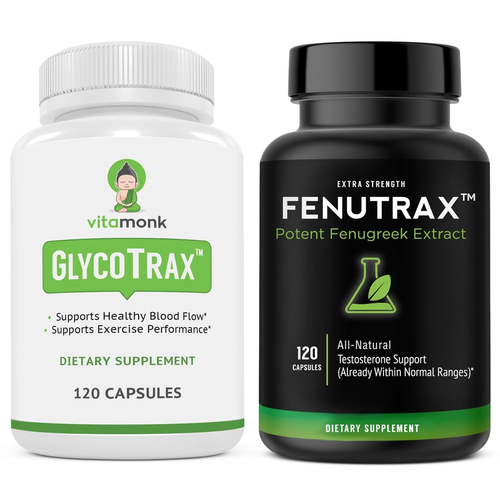 VitaMonk Fenugreek Seed Extract & GPLC - Apoia a circulação e níveis saudáveis de testosterona