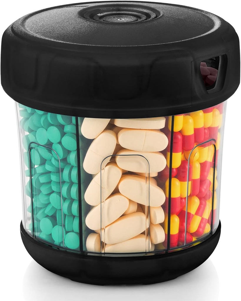 Organizador Suplemento Extra Grande com XL 7 Compartimentos, TPU Soft Lid Fácil de Carregar e Usar Dispensador de Pílulas, 1 mês Jumbo Vitamina Holder Medicina Organizer Armazenamento