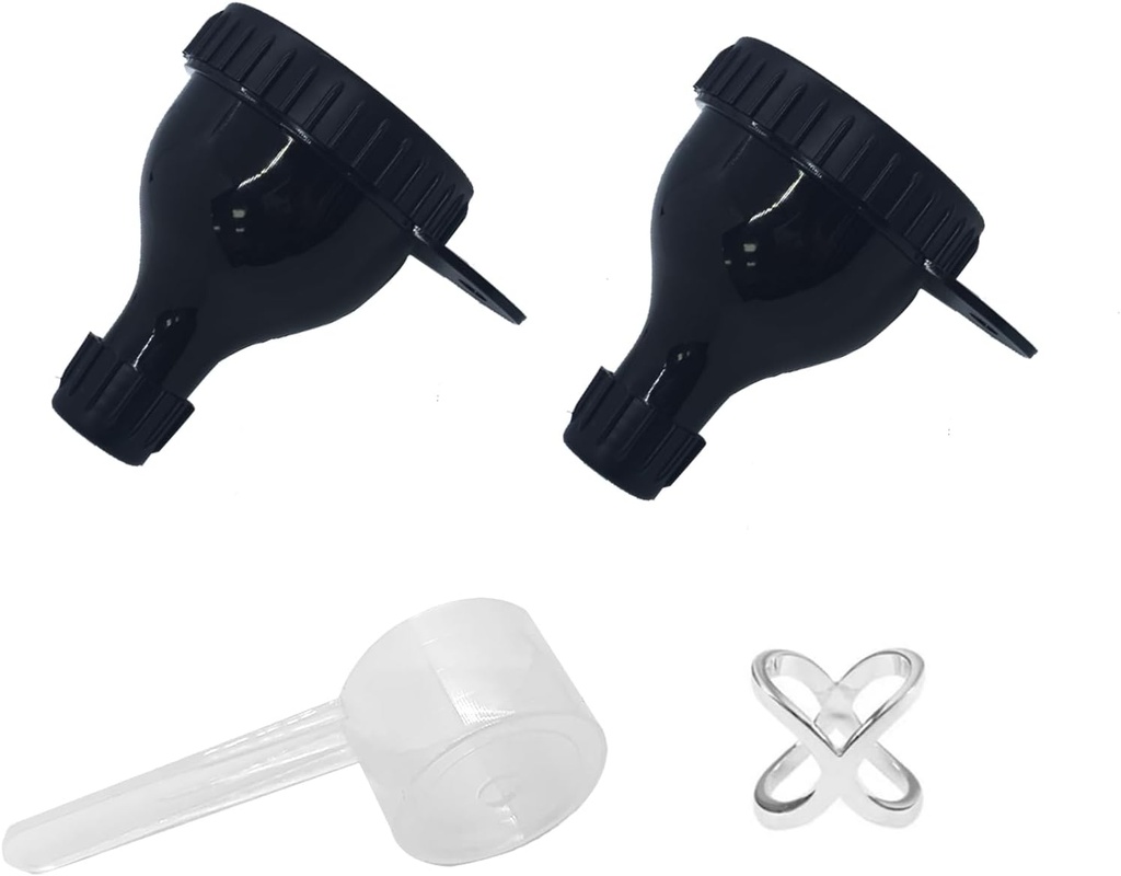 2Pack Protein Powder Container para usar Funis de Suplemento Portáteis com Bolas de Garrafa Shaker & Spoon Dispenser Portátil Container para Fitness e Viagem On-the-Go Supplement Storage and Filling Solution