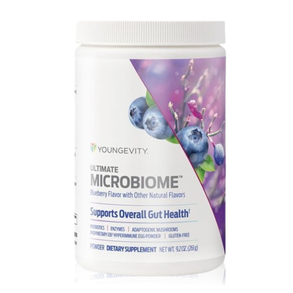 Youngevity Ultimate Microbiome – Prebiótico, Probiótico e Postbiótico Gut Health Supplement – i26® Hyperimune Egg Powder, Probiótico Blend, DigeZymeTM Enzyme Complex – Suporta Digestion & Imune Health