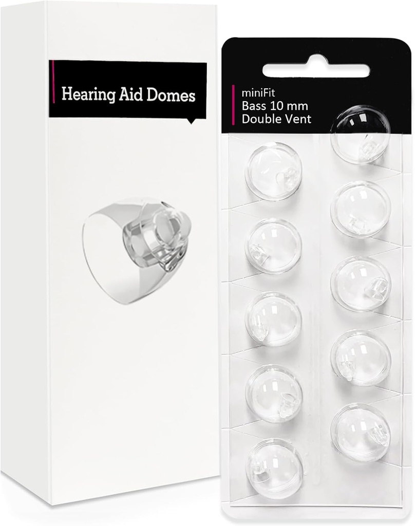 Vent duplo 10mm-Hearing Aid Domes for Oticon Minifit, Oticon Hearing Aid Supplies, Replacements Parts Accessories Universal Oticon Domes for Hearing Aids Cleaning Kits (10 Pcs)
