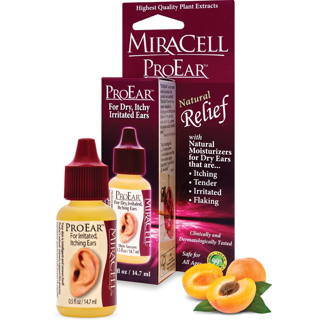 Miracell ProEar, Gotas de Orelhas para Orelhas Coceiras, Amaciador de Cera de Orelha, Orelhas Entupidas, Orelhas Secas, para Adultos Bebês. 0, 5 oz