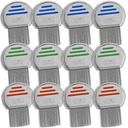 Lice Comb - (Pacote de 12) Tratamento de piolhos de cabeça que é individualmente embalado profissional de aço inoxidável Louse e Nit Combs remove ovos com pontas arredondadas para o conforto