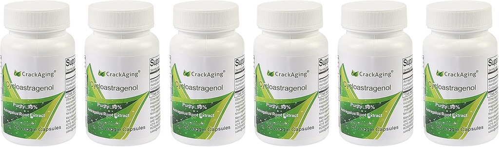 Crackaging Super- Absorção Cicloastragenol 98% Suplementos Ativadores Anti- Envelhecimento e Telomerase(5mg 180 Cápsulas)