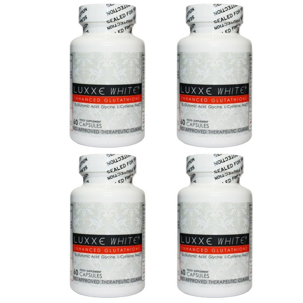 4 Garrafas 60 Caps Luxxe White Enhanced Glutationa - Effective Skin Whitening Supplement