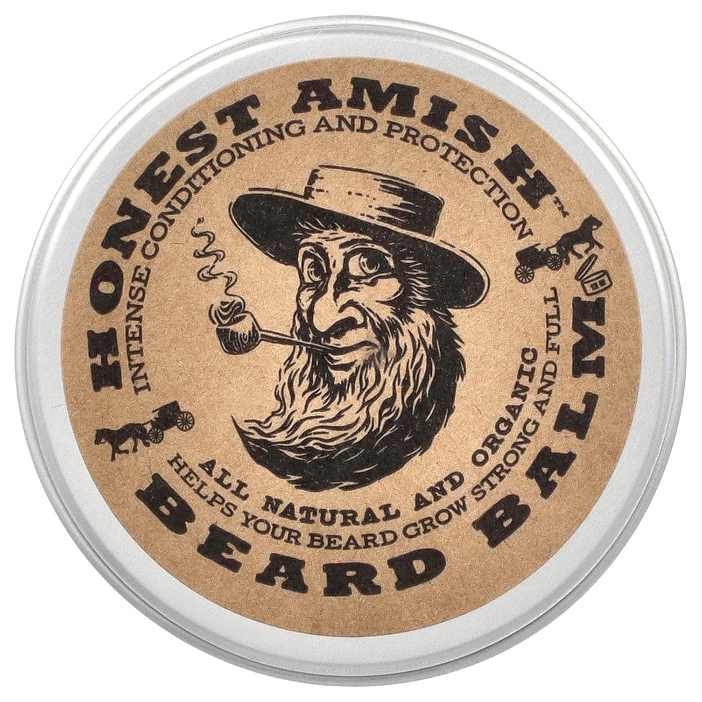 Honest Amish Barba Balm Leave-in Conditioner - Feito com apenas ingredientes naturais e orgânicos - 2 Ounce Tin