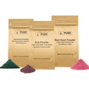 INGREDIENTES ORIGINAIS PUROS Raiz de beterraba, espirulina, e pacote de pó de Acai, vários tamanhos, não OGM, suplementos de ervas