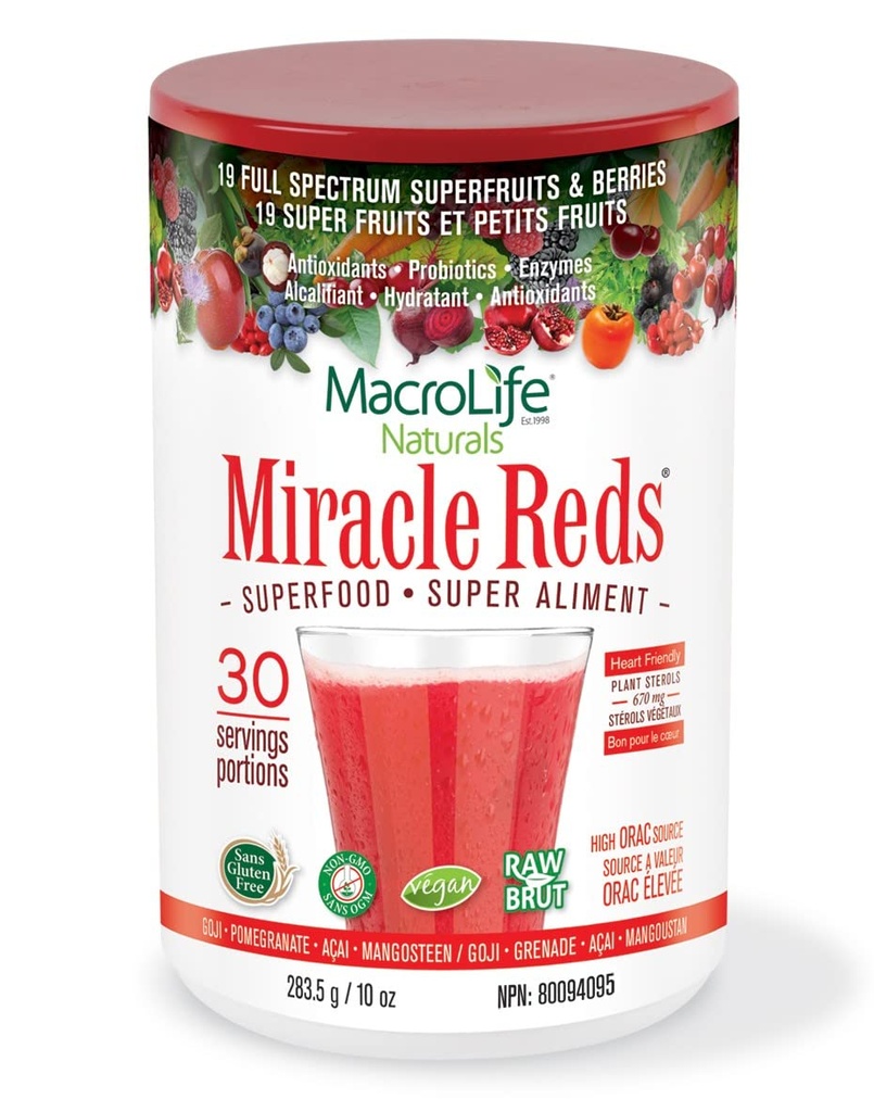 Macrolife Naturals Reds Supplement Pó, 10 onças