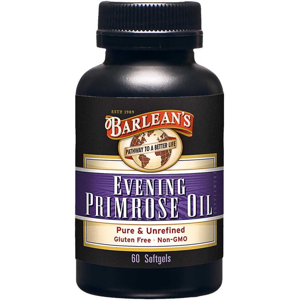 Óleo de Primrose de Barlean com ácido gama-linolênico (GLA) - Não-GMO, sem glúten - 60-Softgels