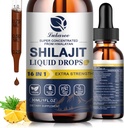 16 em 1 Shilajit Resin Liquid Drop, Shilajit W / Ginseng, Açafrão, Rhodiola, Wolfberry, Amla & Vitaminas, Suplemento Shilajit para homens e mulheres com 85+ Rastro Mineral & Ácido Fulvico, 1 Fl Oz