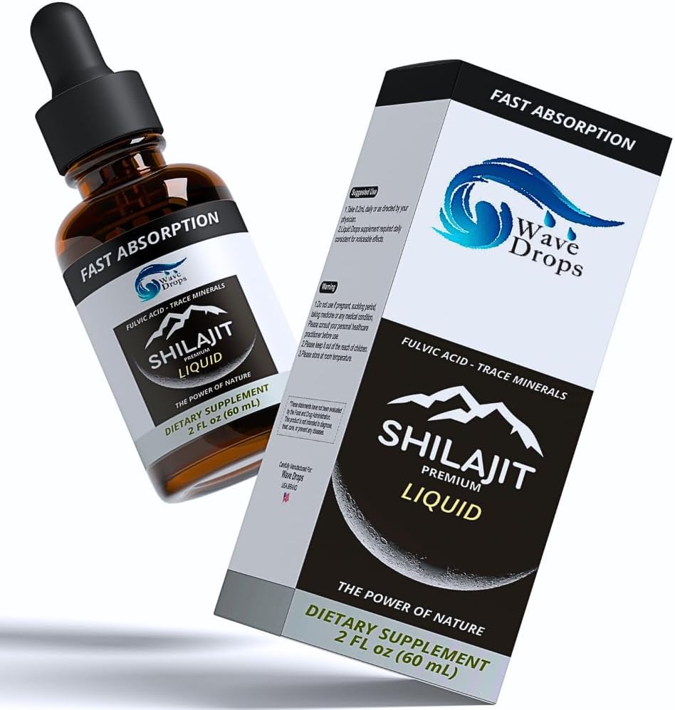 Puro Shilajit Resin Líquido de Alta Potência, Autêntico,Natural para Detox Cleanse Immune Support Brain Booster e Energia
