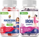 SAM SUNNY Vitaminas de ferro com vitamina C e pastilhas de magnésio para adultos