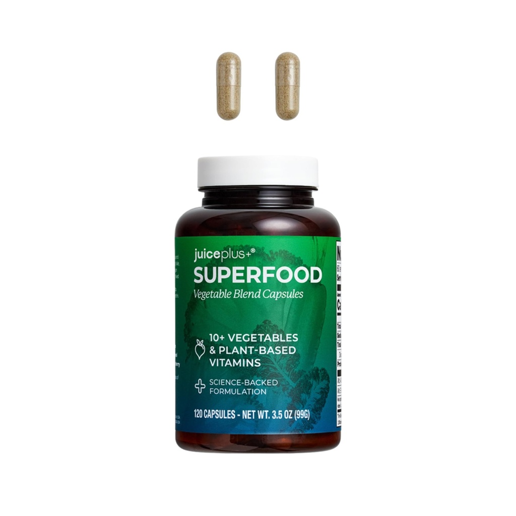 Suco Plus+ Mistura vegetal: com brócolis, Salsa, Tomate & Mais - Baseada em plantas, Vegan, Sem glúten, Não-GMO, Kosher - para o coração, Imune, Cognitivo & Saúde da Pele - 1 garrafa (60 Servings)