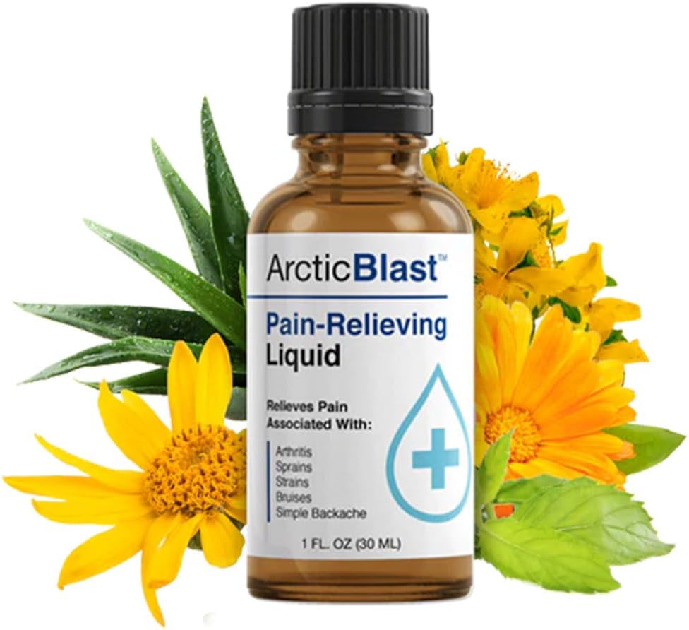 N Labs Arctic Blast Premium Relief Drops de dor tópico – Absorvente rápido DMSO, mentol e cânfora para trás, joelho, ombro, dor articular e muscular – fórmula de escorrimento de resfriamento – Made in USA – 1 fl oz