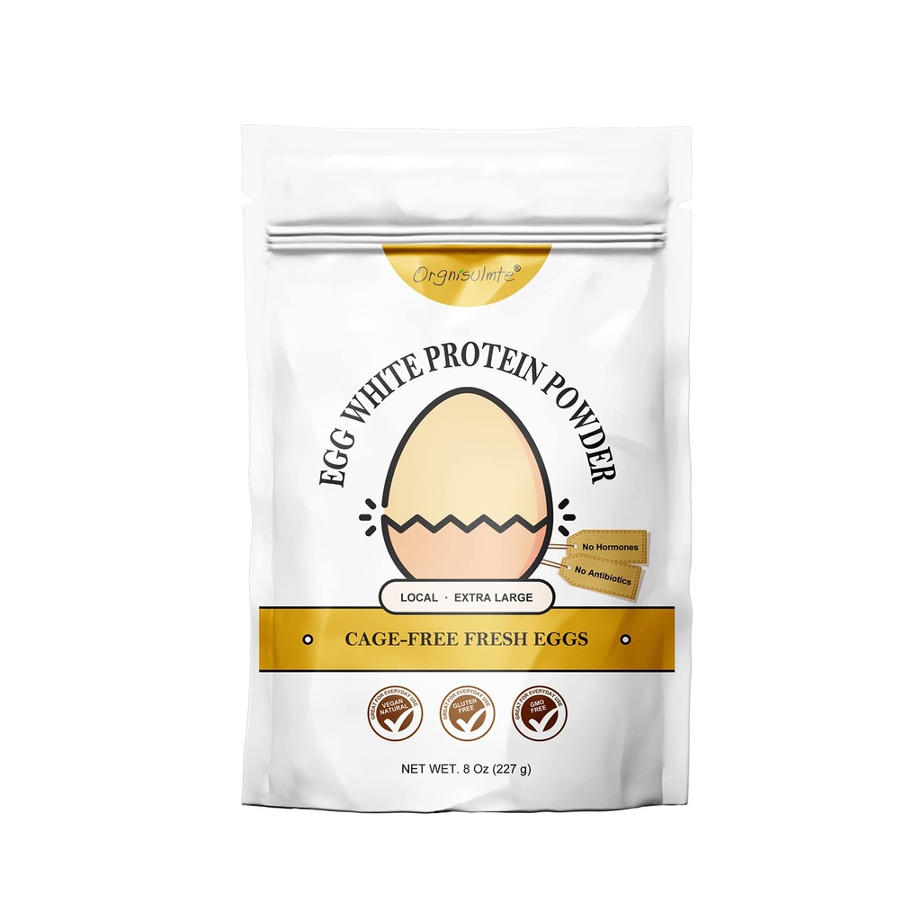 Orgnisulmte Ovo White Protein Powder 8 Oz, Pasteurized Secado Ovo Whites Protein, Gluten-Free, Non-GMO, Sem sabor, Free Range alta Whip para assar, Sobremesas 227g