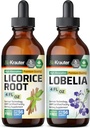 BIO KRAUTER Alcaçuz Root Tintura 4 Fl. Oz. & Lobelia Tintura 4 Fl. Oz.