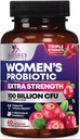 Probióticos para Mulheres Apoio à Saúde Digestiva - 90 bilhões de UFC Probiótico feminino, 16 Strains, Cranberry, Probiótico vaginal com Prebióticos, PH, Imune, Urinário, & Apoio à Saúde Feminina, 60 Cápsulas