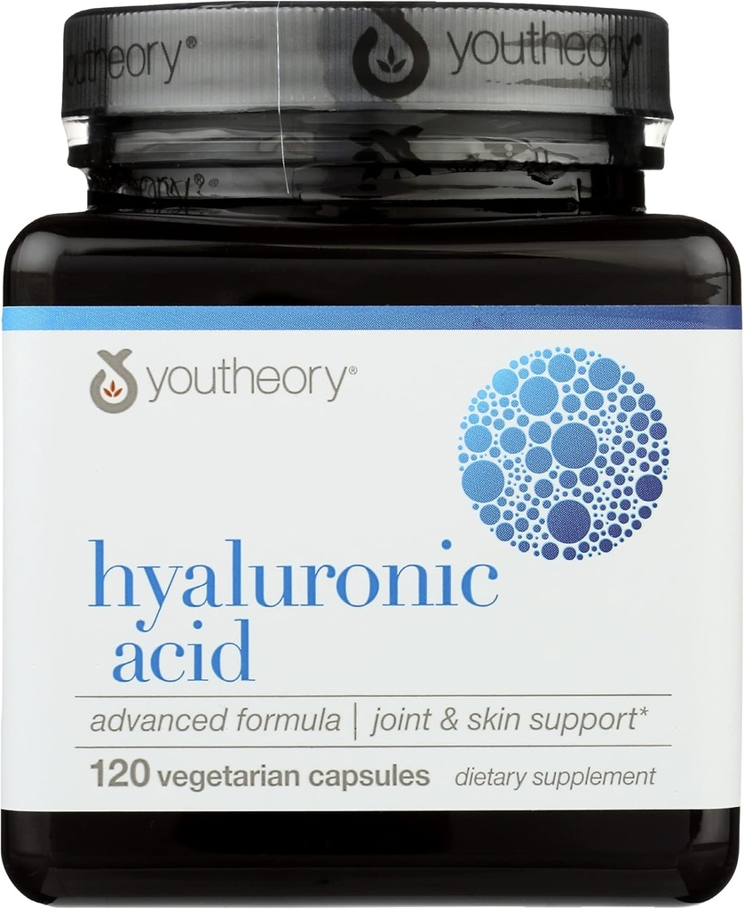 Youtheory Hyaluronic Acid Advanced Formula, Dairy Free, 120 Cápsulas (Pack of 1)