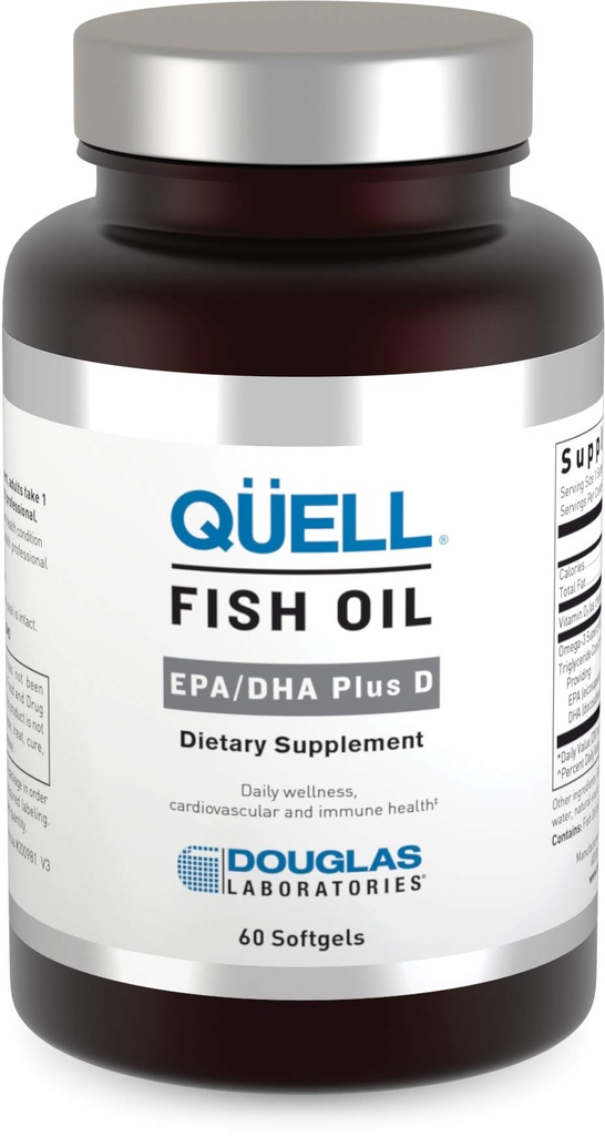 Douglas Laboratories Quell Fish Oil EPA/DHA Plus D; 3:2 razão de EPA para DHA Essential Omega 3 ácidos gordos mais 1.000 UI de vitamina D3*