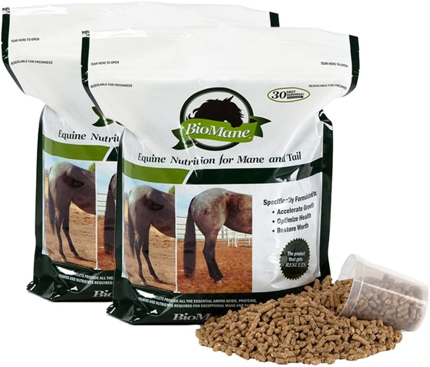 BioMane Hair Nutrition Supplement for Horses - Fonte de 60 dias (Resealable)