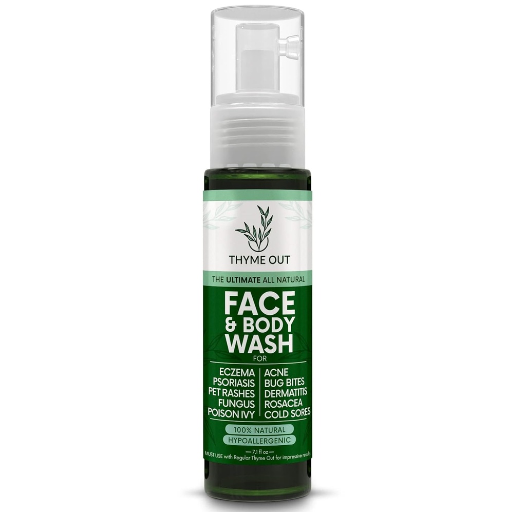 Todas as faces naturais e lavagem do corpo para Eczema, Psoríase, Rascas de animais de estimação, Hera Veneno, Acne, Mordidas de Bug, Dermatite, Rosacea e feridas frias - acalma coceira e irritação (7,1 onças)