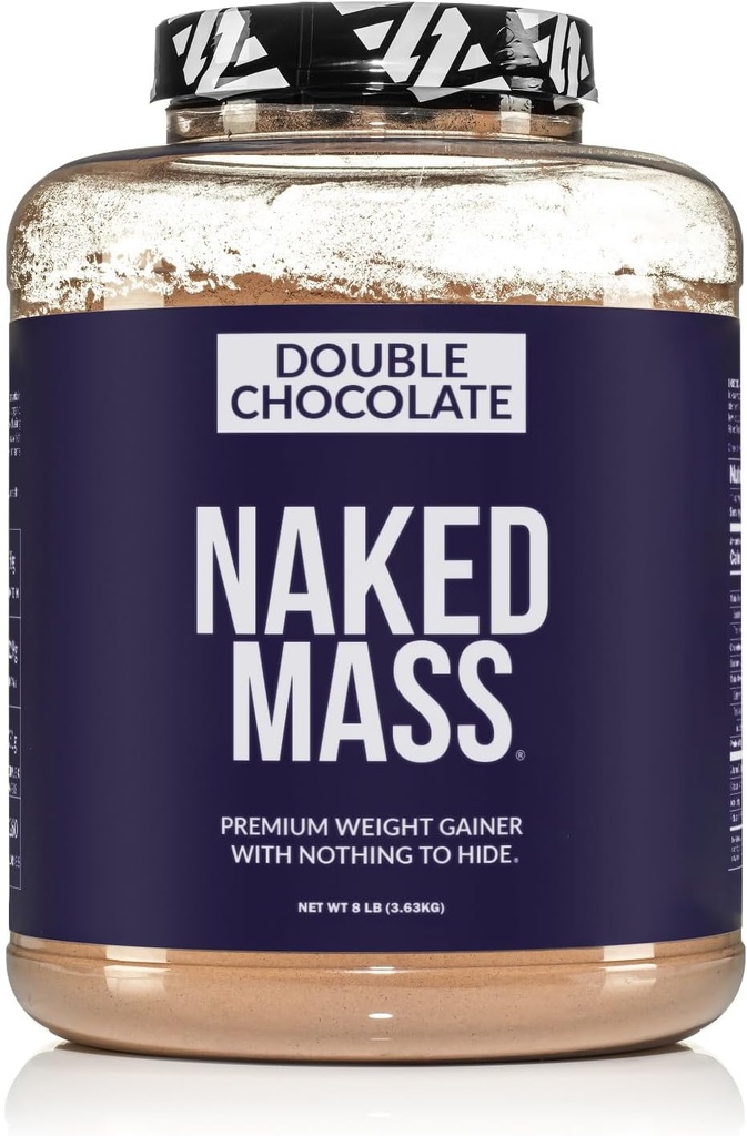 Massa dupla de chocolate nu - 1.260 calorias, 50G proteína, nada artificial. Todos os pesos naturais Gainer Protein Powder - 8Lb Bulk, OGM livre, sem glúten e soja livre